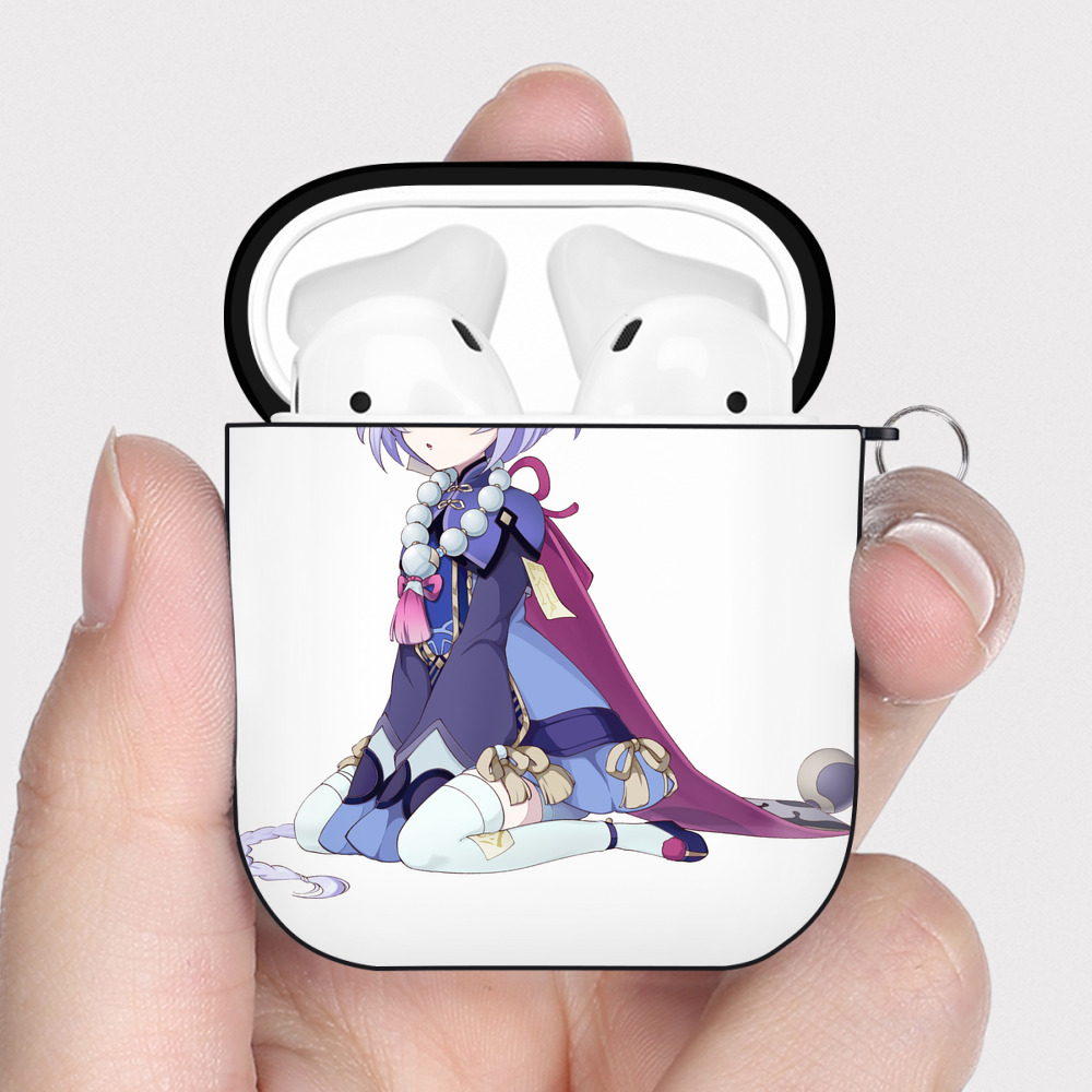 げんし神 七七 なな  genshin Nana AirPods 第2世代保護ケース ハードシェル ブラック 耐衝撃・防指紋・カラビナ付き