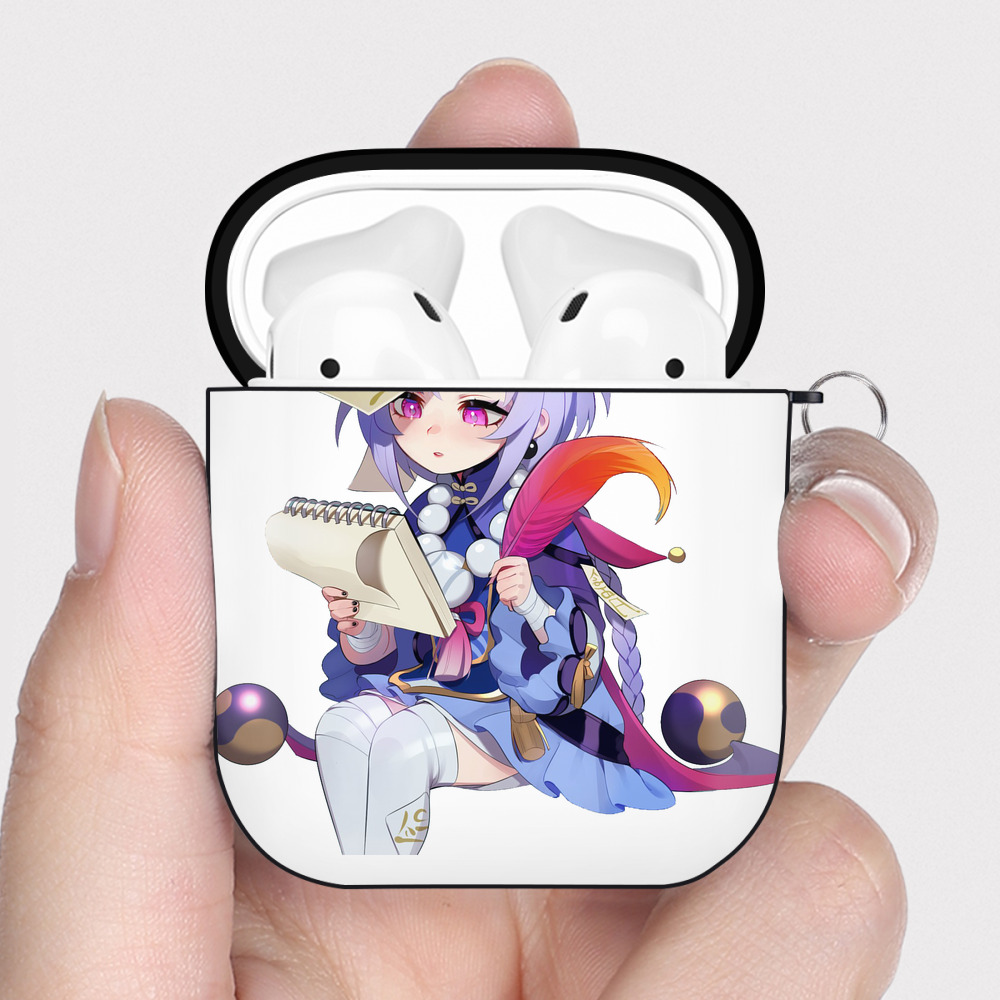げんし神 七七 なな  genshin Nana AirPods 第2世代保護ケース ハードシェル ブラック 耐衝撃・防指紋・カラビナ付き