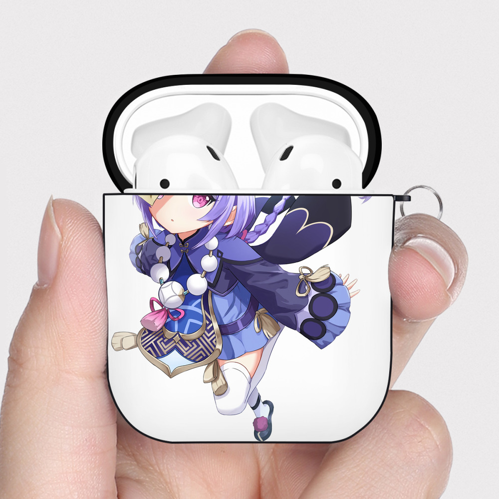 げんし神 七七 なな  genshin Nana AirPods 第2世代保護ケース ハードシェル ブラック 耐衝撃・防指紋・カラビナ付き