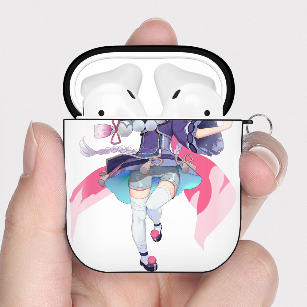げんし神 七七 なな  genshin Nana AirPods 第2世代保護ケース ハードシェル ブラック 耐衝撃・防指紋・カラビナ付き