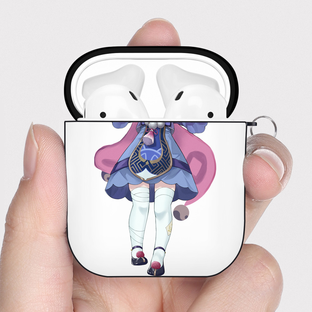 げんし神 七七 なな  genshin Nana AirPods 第2世代保護ケース ハードシェル ブラック 耐衝撃・防指紋・カラビナ付き