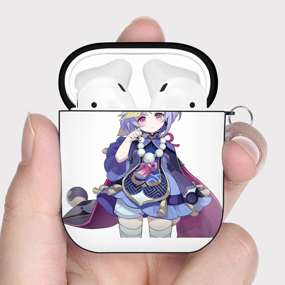げんし神 七七 なな  genshin Nana AirPods 第2世代保護ケース ハードシェル ブラック 耐衝撃・防指紋・カラビナ付き