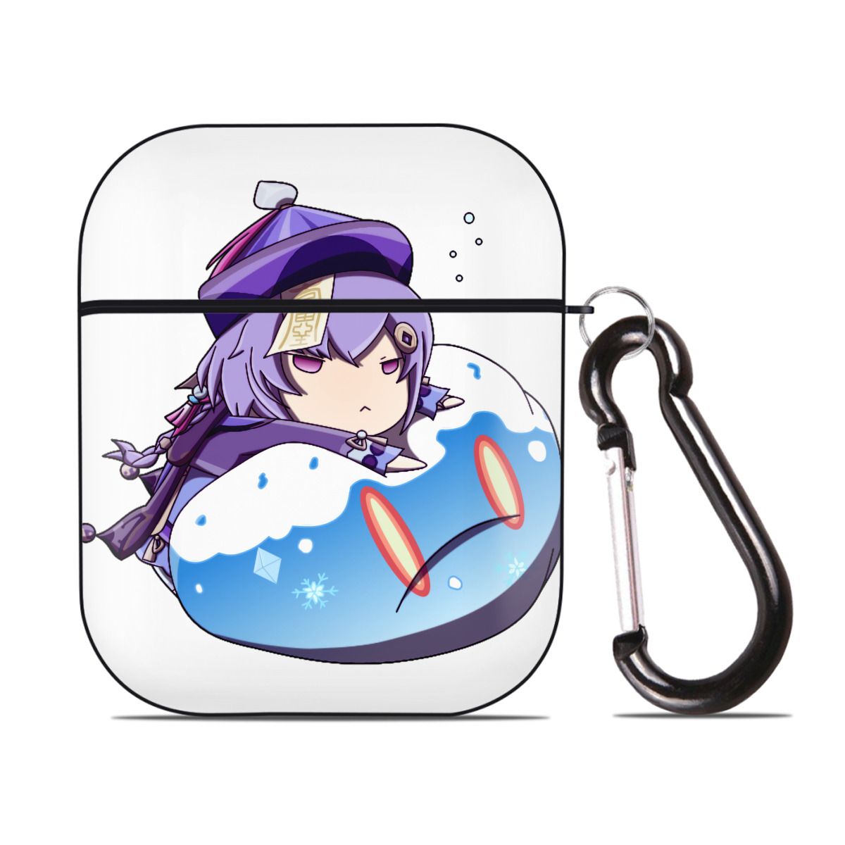 げんし神 七七 なな  genshin Nana AirPods 第2世代保護ケース ハードシェル ブラック 耐衝撃・防指紋・カラビナ付き