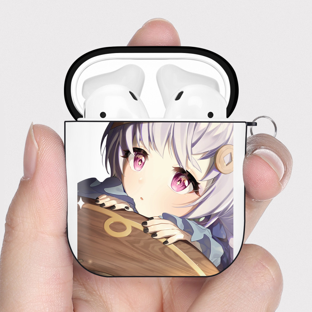 げんし神 七七 なな  genshin Nana AirPods 第2世代保護ケース ハードシェル ブラック 耐衝撃・防指紋・カラビナ付き