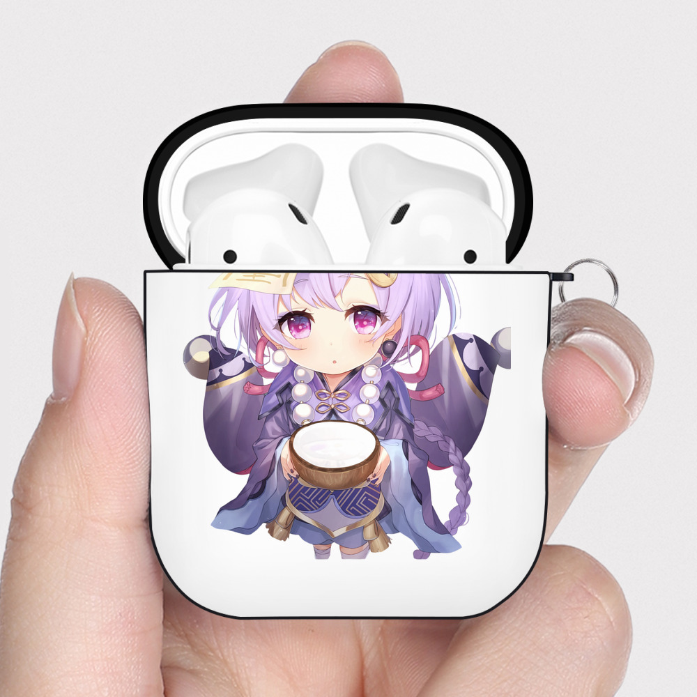 げんし神 七七 なな  genshin Nana AirPods 第2世代保護ケース ハードシェル ブラック 耐衝撃・防指紋・カラビナ付き