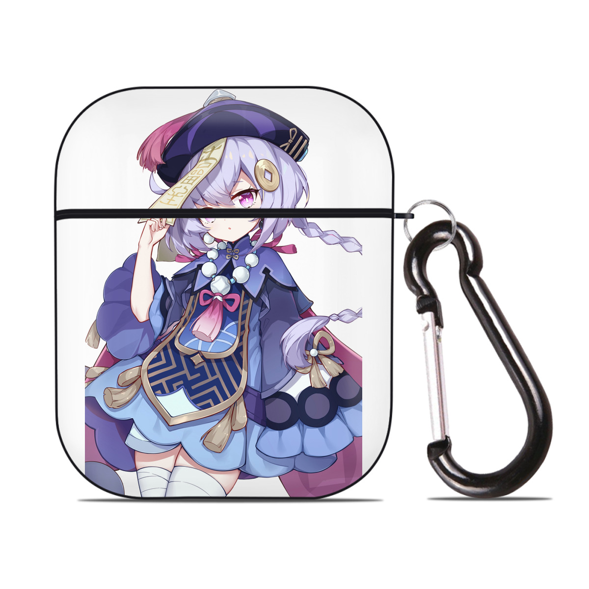 げんし神 七七 なな  genshin Nana AirPods 第2世代保護ケース ハードシェル ブラック 耐衝撃・防指紋・カラビナ付き