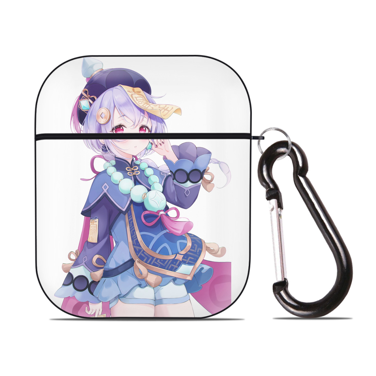 げんし神 七七 なな  genshin Nana AirPods 第2世代保護ケース ハードシェル ブラック 耐衝撃・防指紋・カラビナ付き