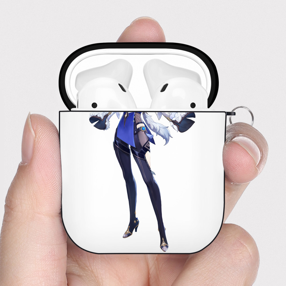 げんし神 夜兰 やらん genshin Yaran AirPods 第2世代保護ケース ハードシェル ブラック 耐衝撃・防指紋・カラビナ付き