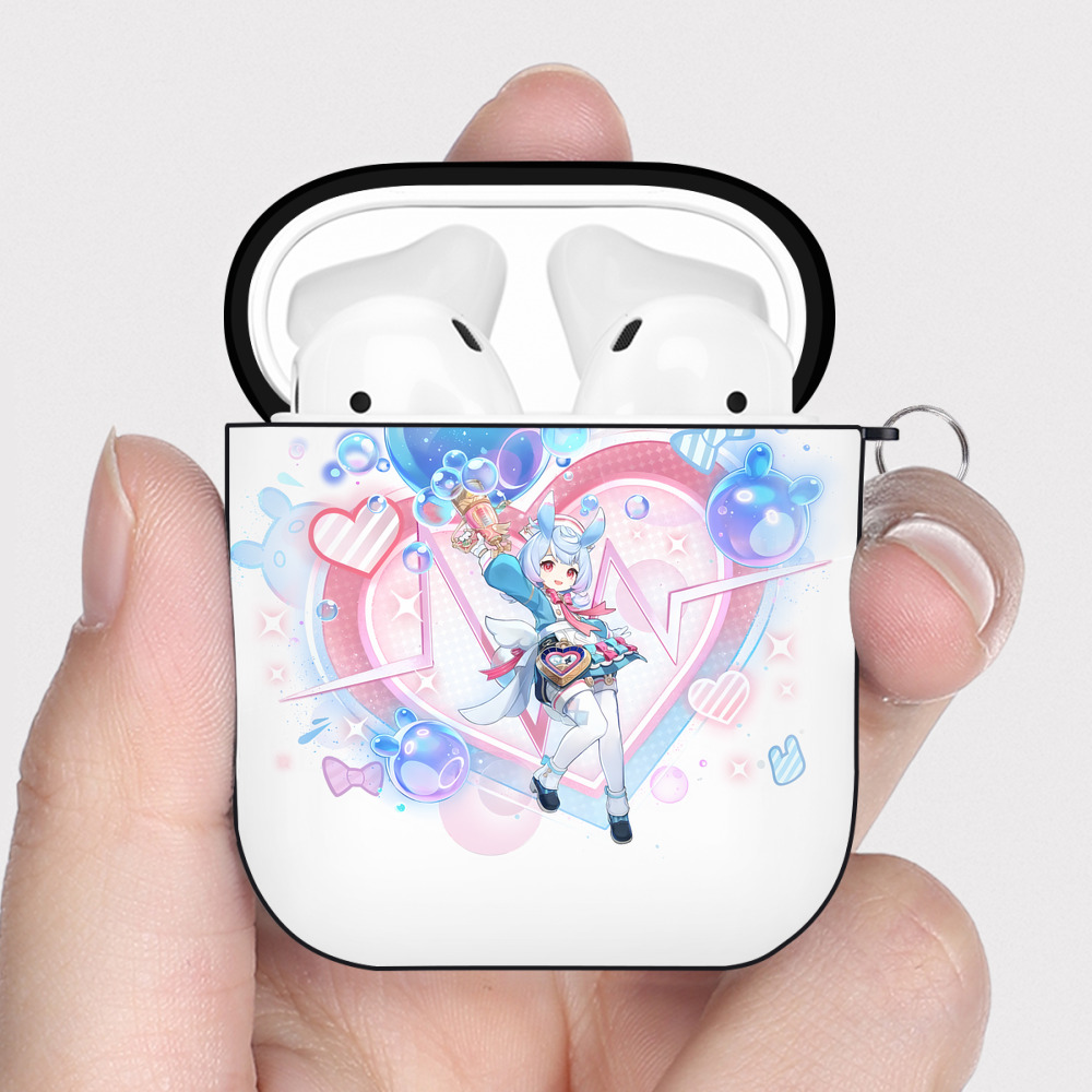げんし神 シゲウィン genshin Shigewin AirPods 第2世代保護ケース ハードシェル ブラック 耐衝撃・防指紋・カラビナ付き