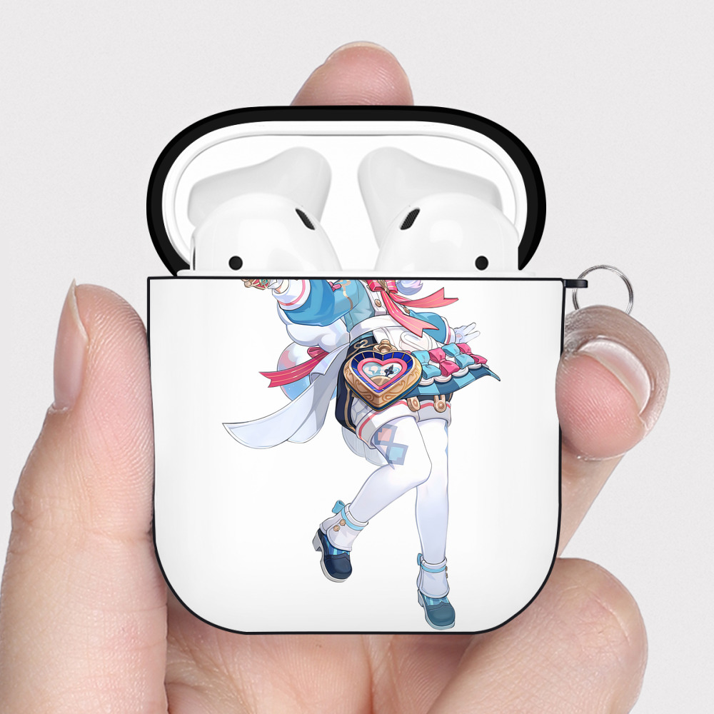 げんし神 シゲウィン genshin Shigewin AirPods 第2世代保護ケース ハードシェル ブラック 耐衝撃・防指紋・カラビナ付き