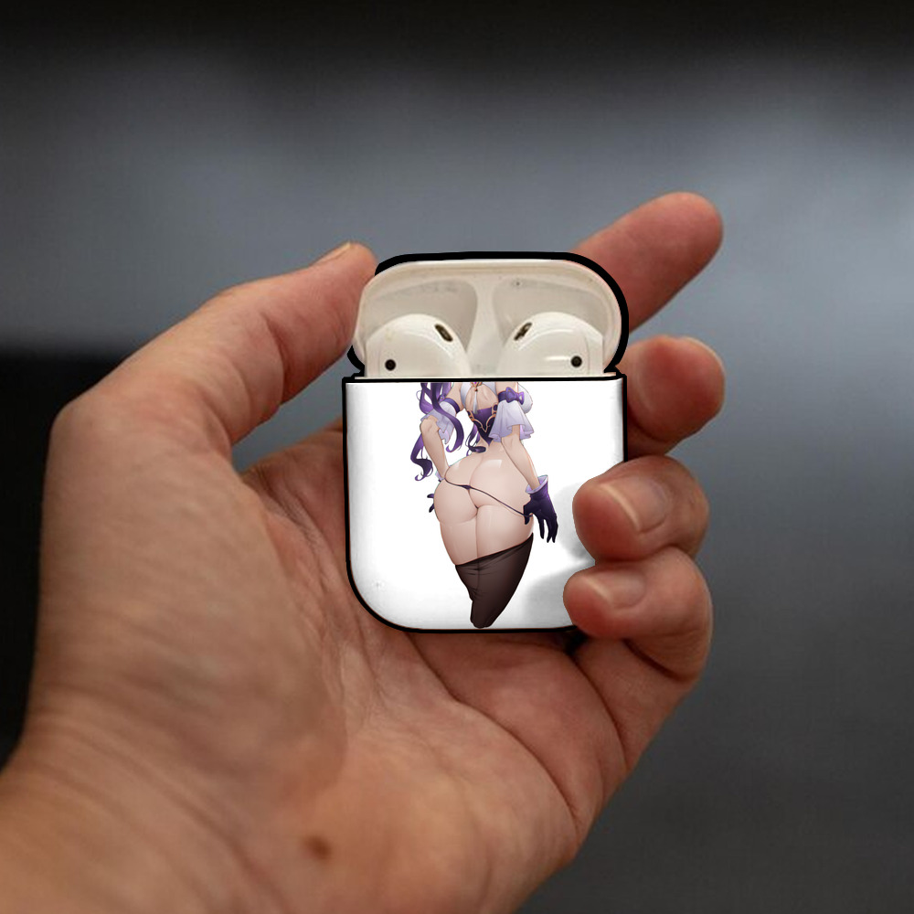 げんし神 刻晴 こくせい genshin Kokusei AirPods 第2世代保護ケース ハードシェル ブラック 耐衝撃・防指紋・カラビナ付き