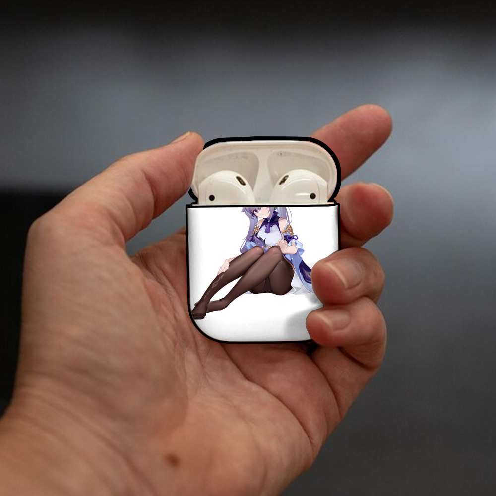 げんし神 刻晴 こくせい genshin Kokusei AirPods 第2世代保護ケース ハードシェル ブラック 耐衝撃・防指紋・カラビナ付き