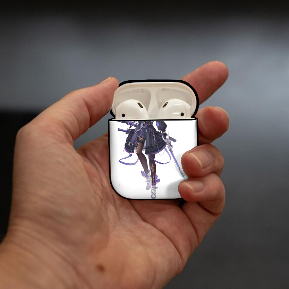 げんし神 刻晴 こくせい genshin Kokusei AirPods 第2世代保護ケース ハードシェル ブラック 耐衝撃・防指紋・カラビナ付き