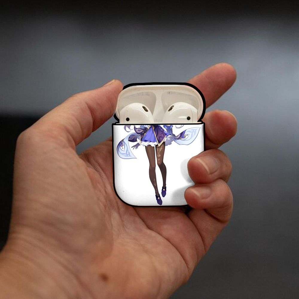 げんし神 刻晴 こくせい genshin Kokusei AirPods 第2世代保護ケース ハードシェル ブラック 耐衝撃・防指紋・カラビナ付き