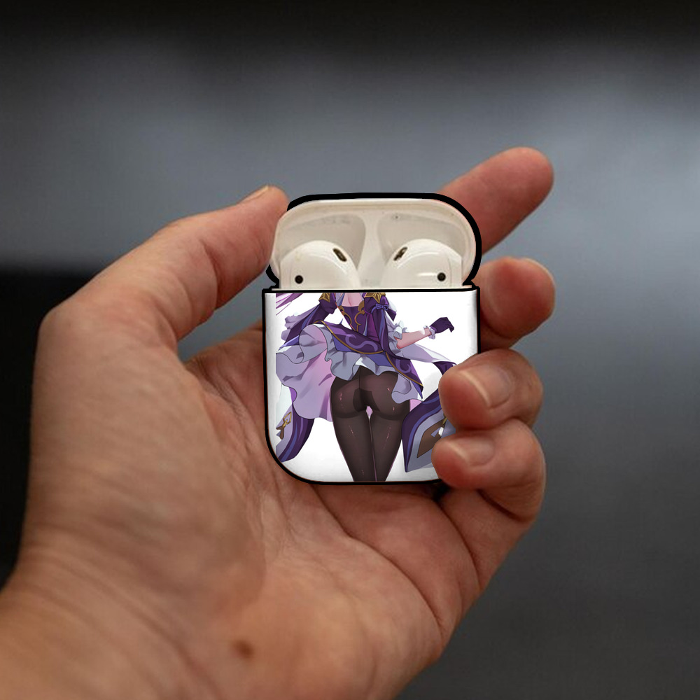 げんし神 刻晴 こくせい genshin Kokusei AirPods 第2世代保護ケース ハードシェル ブラック 耐衝撃・防指紋・カラビナ付き