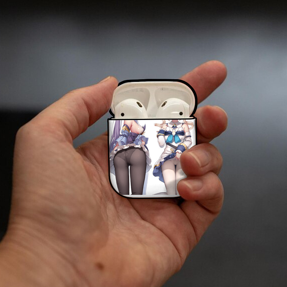 げんし神 刻晴 こくせい genshin Kokusei AirPods 第2世代保護ケース ハードシェル ブラック 耐衝撃・防指紋・カラビナ付き