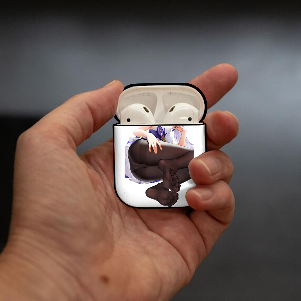 げんし神 刻晴 こくせい genshin Kokusei AirPods 第2世代保護ケース ハードシェル ブラック 耐衝撃・防指紋・カラビナ付き
