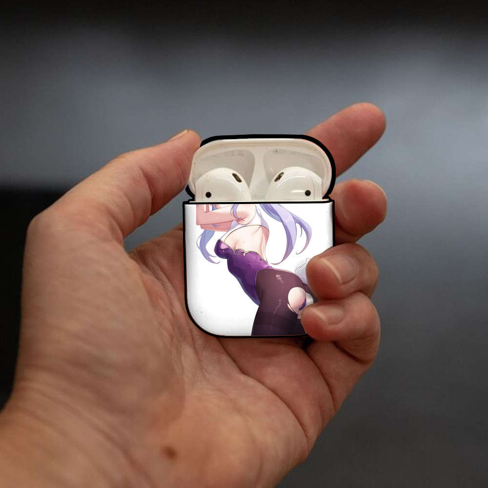 げんし神 刻晴 こくせい genshin Kokusei AirPods 第2世代保護ケース ハードシェル ブラック 耐衝撃・防指紋・カラビナ付き
