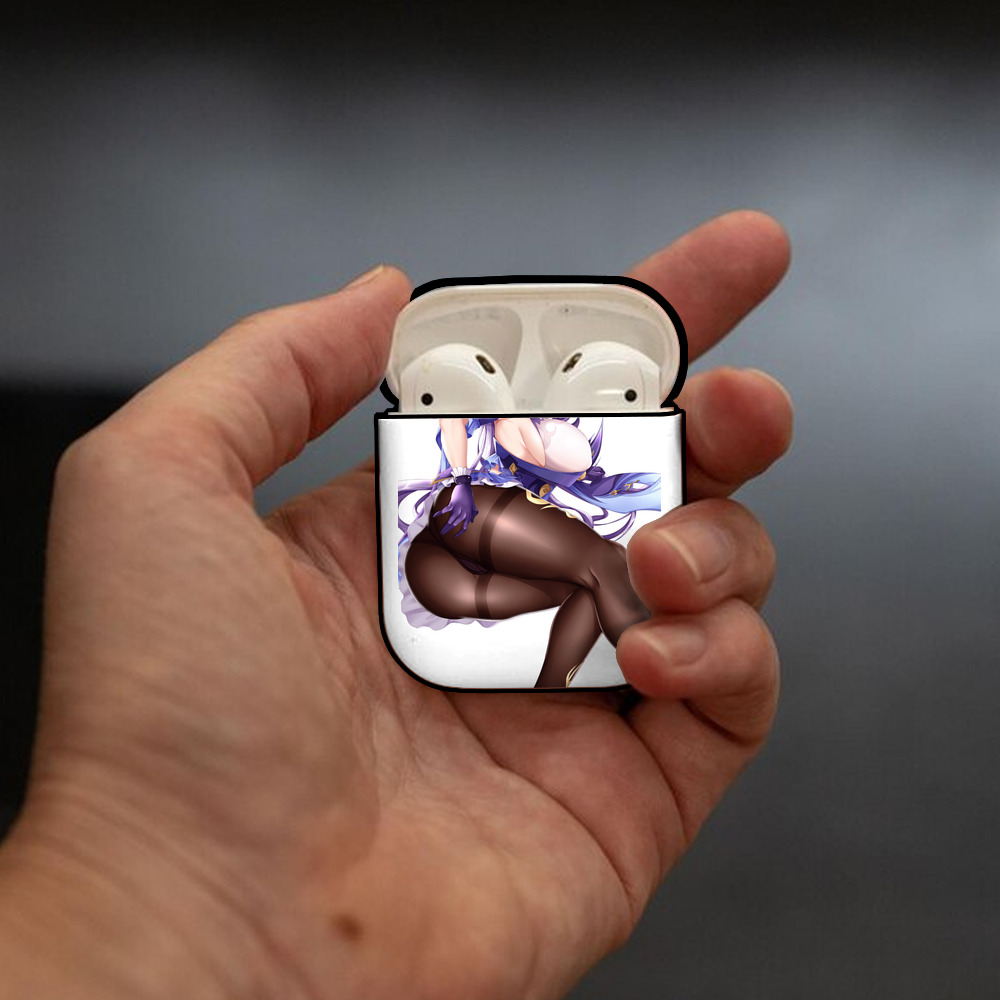 げんし神 刻晴 こくせい genshin Kokusei AirPods 第2世代保護ケース ハードシェル ブラック 耐衝撃・防指紋・カラビナ付き