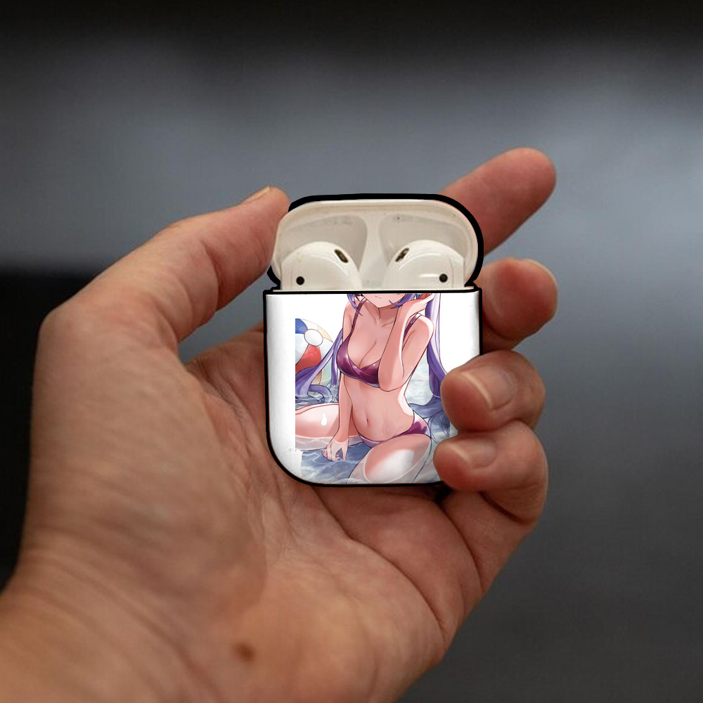 げんし神 刻晴 こくせい genshin Kokusei AirPods 第2世代保護ケース ハードシェル ブラック 耐衝撃・防指紋・カラビナ付き