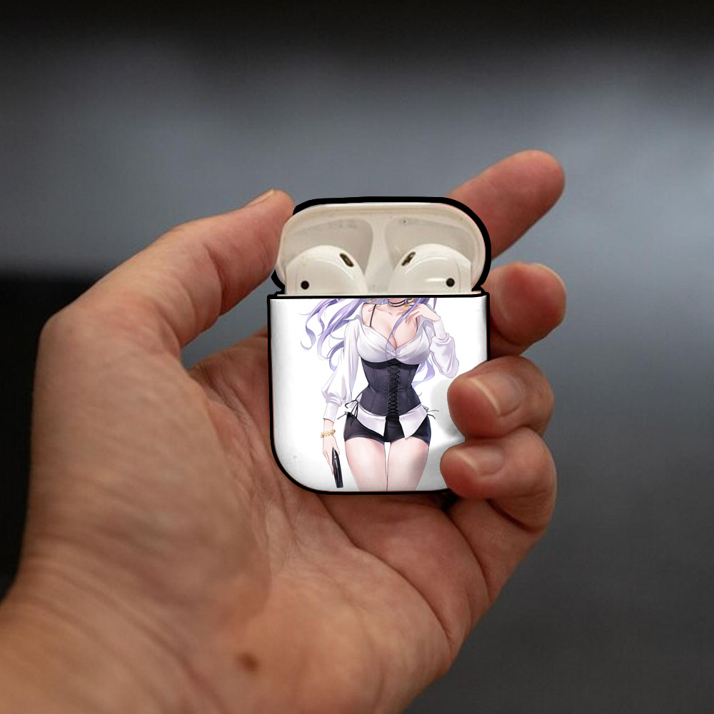 げんし神 刻晴 こくせい genshin Kokusei AirPods 第2世代保護ケース ハードシェル ブラック 耐衝撃・防指紋・カラビナ付き