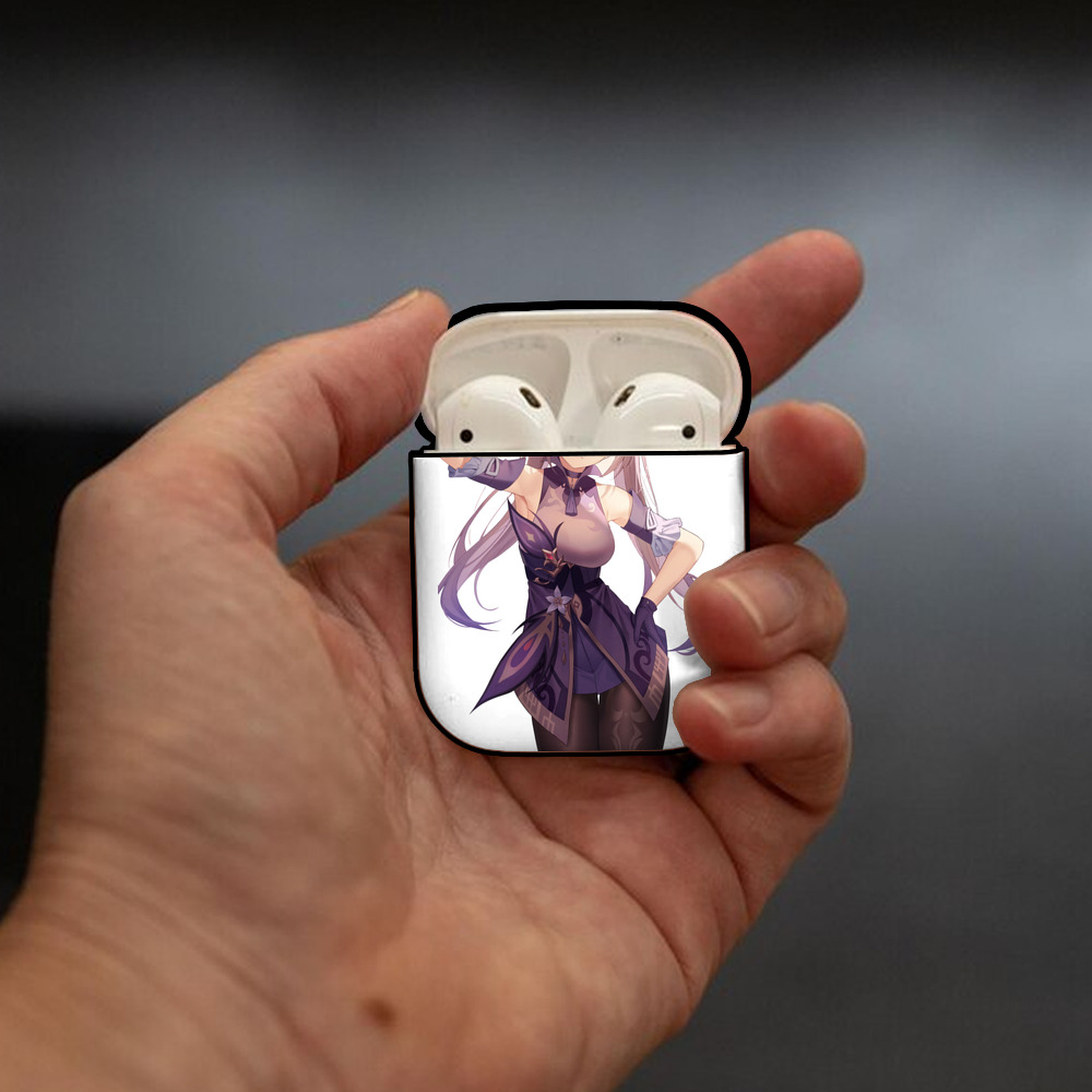 げんし神 刻晴 こくせい genshin Kokusei AirPods 第2世代保護ケース ハードシェル ブラック 耐衝撃・防指紋・カラビナ付き