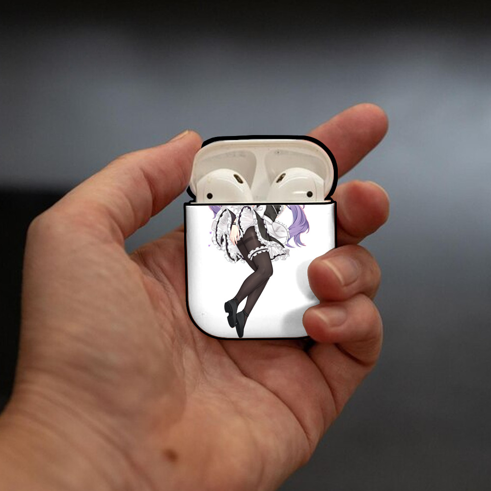 げんし神 刻晴 こくせい genshin Kokusei AirPods 第2世代保護ケース ハードシェル ブラック 耐衝撃・防指紋・カラビナ付き