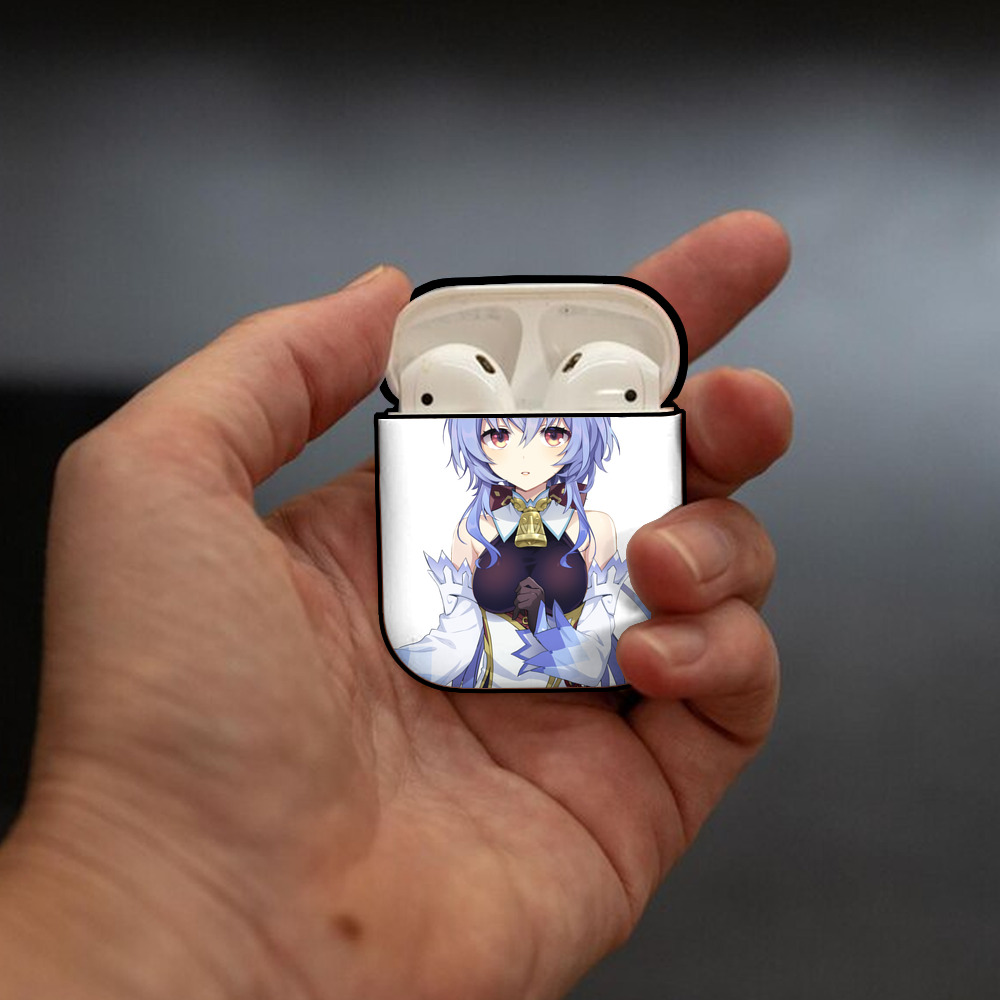 げんし神 甘雨 かんう genshin Ganyu AirPods 第2世代保護ケース ハードシェル ブラック 耐衝撃・防指紋・カラビナ付き