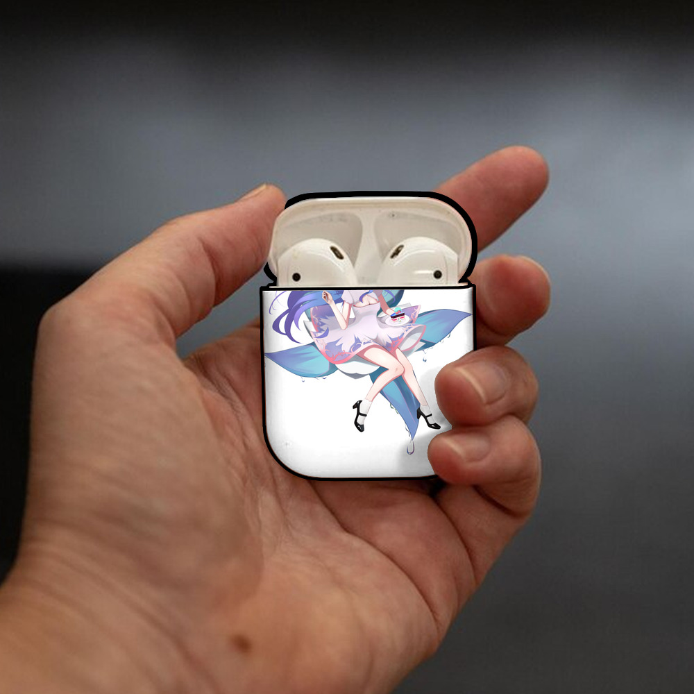 げんし神 甘雨 かんう genshin Ganyu AirPods 第2世代保護ケース ハードシェル ブラック 耐衝撃・防指紋・カラビナ付き