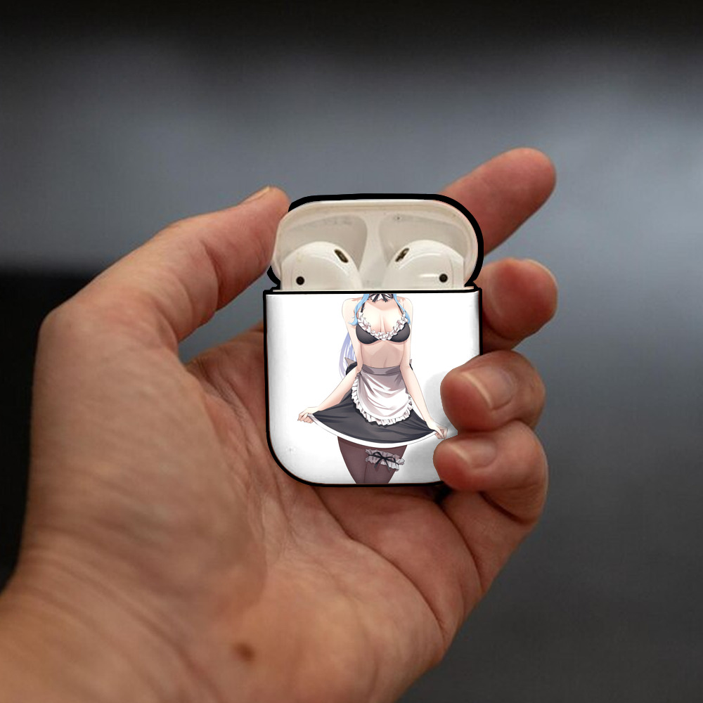 げんし神 甘雨 かんう genshin Ganyu AirPods 第2世代保護ケース ハードシェル ブラック 耐衝撃・防指紋・カラビナ付き
