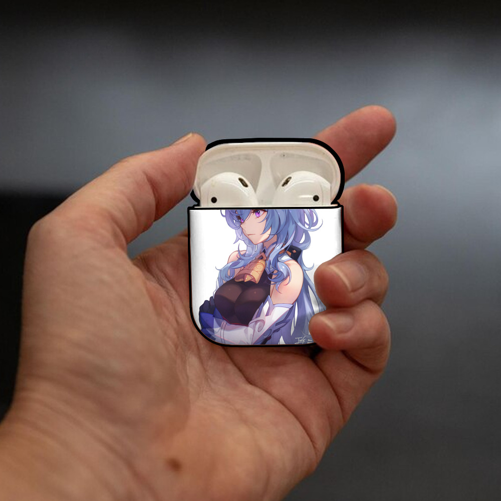 げんし神 甘雨 かんう genshin Ganyu AirPods 第2世代保護ケース ハードシェル ブラック 耐衝撃・防指紋・カラビナ付き