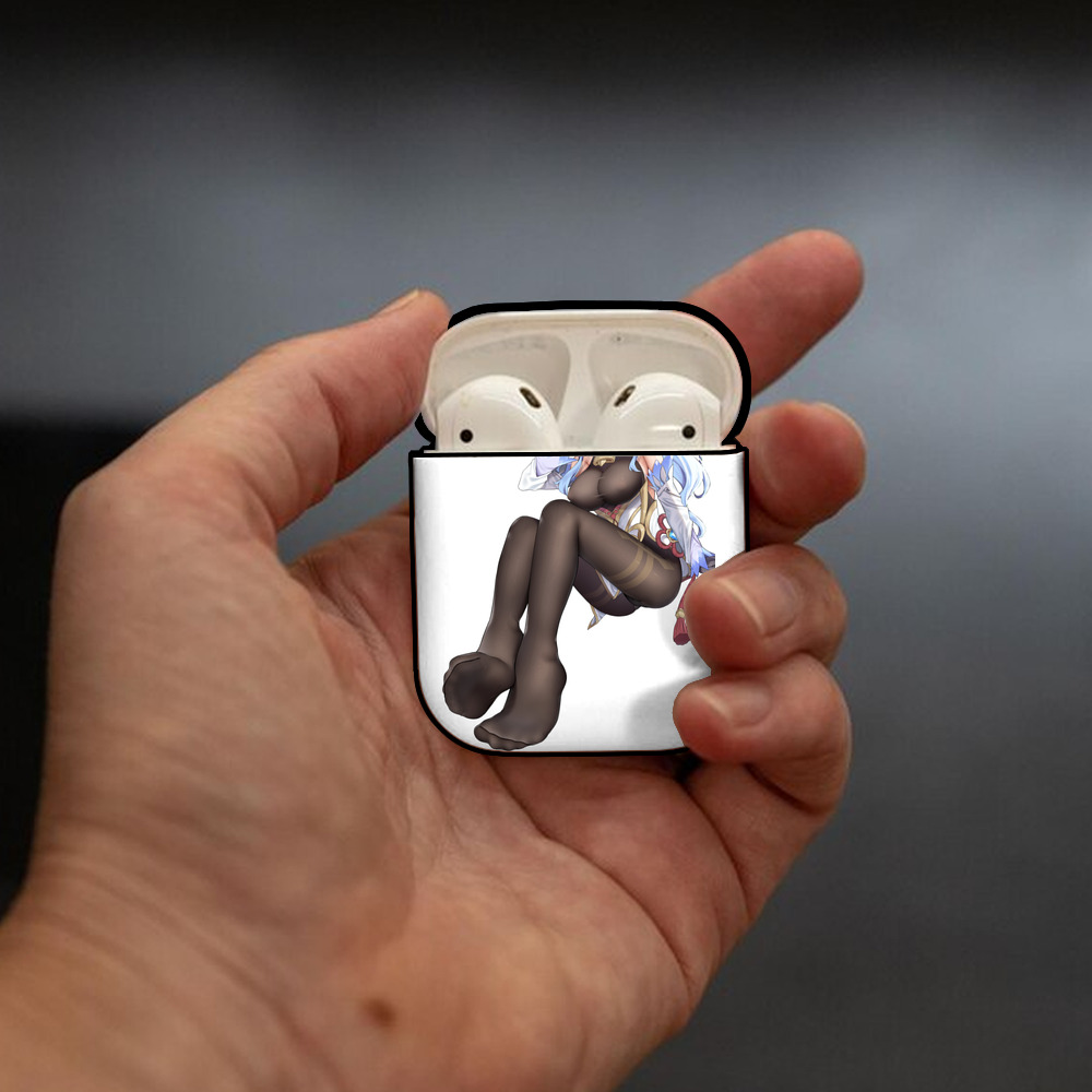 げんし神 甘雨 かんう genshin Ganyu AirPods 第2世代保護ケース ハードシェル ブラック 耐衝撃・防指紋・カラビナ付き