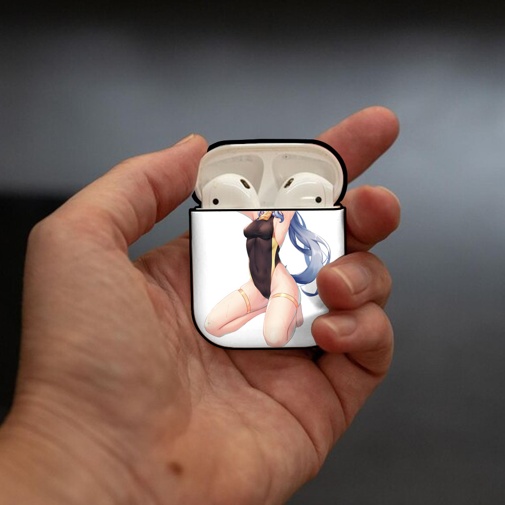 げんし神 甘雨 かんう genshin Ganyu AirPods 第2世代保護ケース ハードシェル ブラック 耐衝撃・防指紋・カラビナ付き