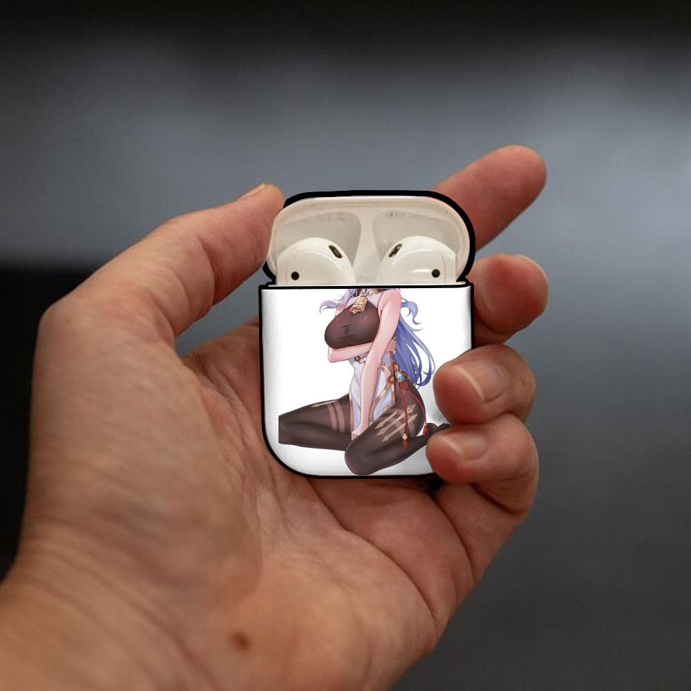 げんし神 甘雨 かんう genshin Ganyu AirPods 第2世代保護ケース ハードシェル ブラック 耐衝撃・防指紋・カラビナ付き