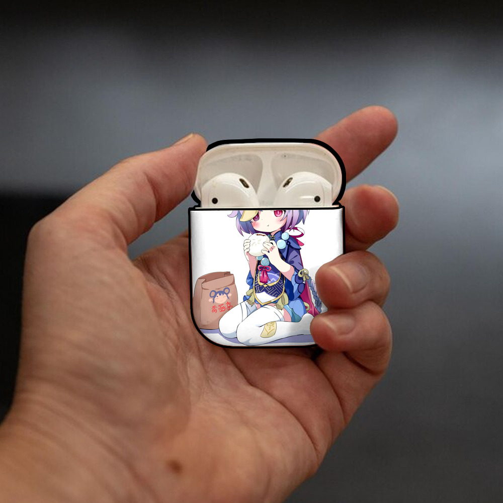 げんし神 七七 なな  genshin Nana AirPods 第2世代保護ケース ハードシェル ブラック 耐衝撃・防指紋・カラビナ付き