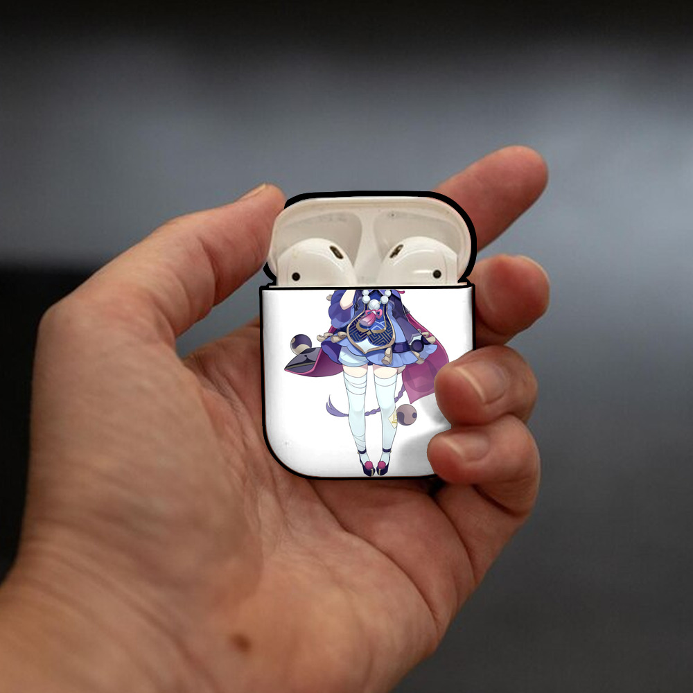 げんし神 七七 なな  genshin Nana AirPods 第2世代保護ケース ハードシェル ブラック 耐衝撃・防指紋・カラビナ付き