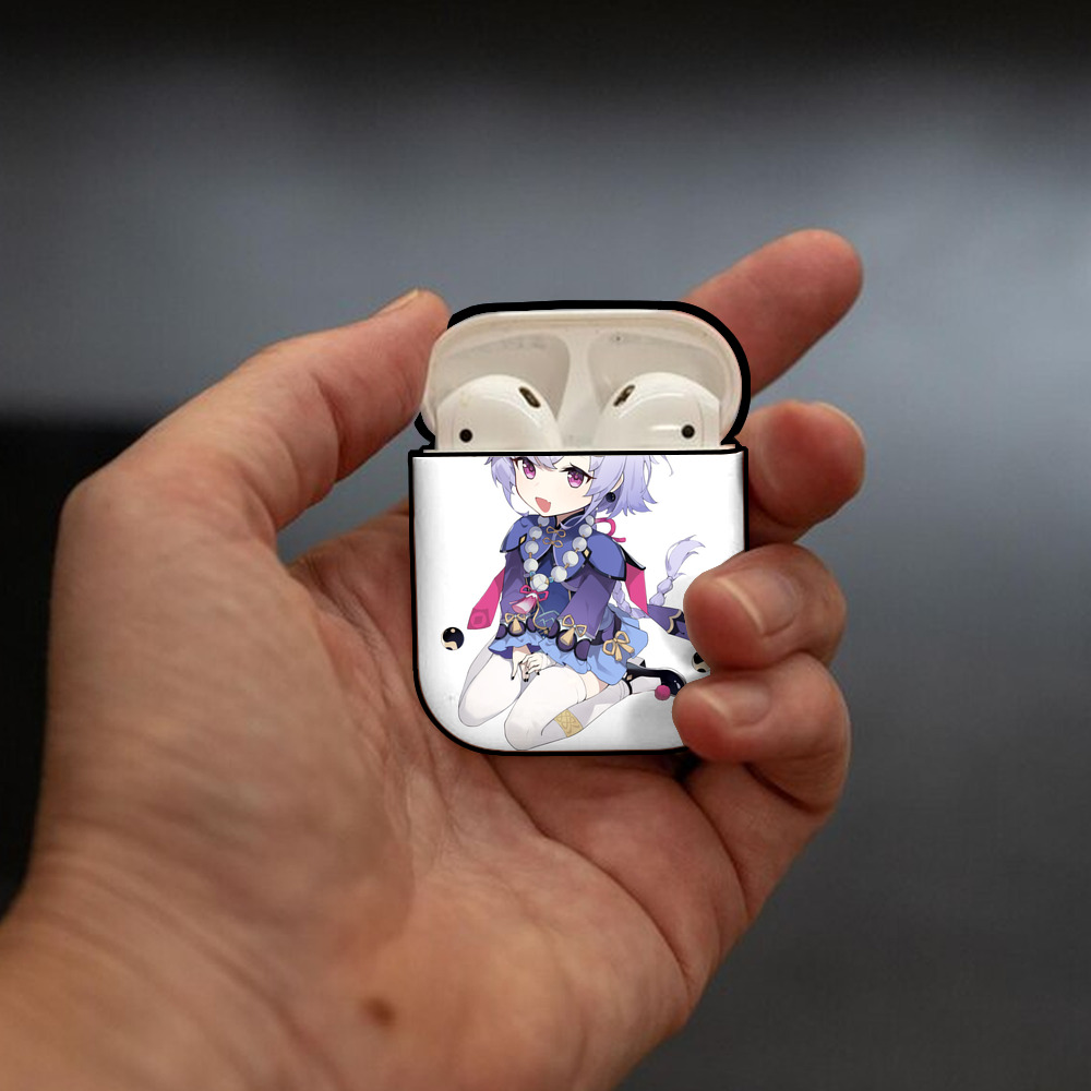 げんし神 七七 なな  genshin Nana AirPods 第2世代保護ケース ハードシェル ブラック 耐衝撃・防指紋・カラビナ付き