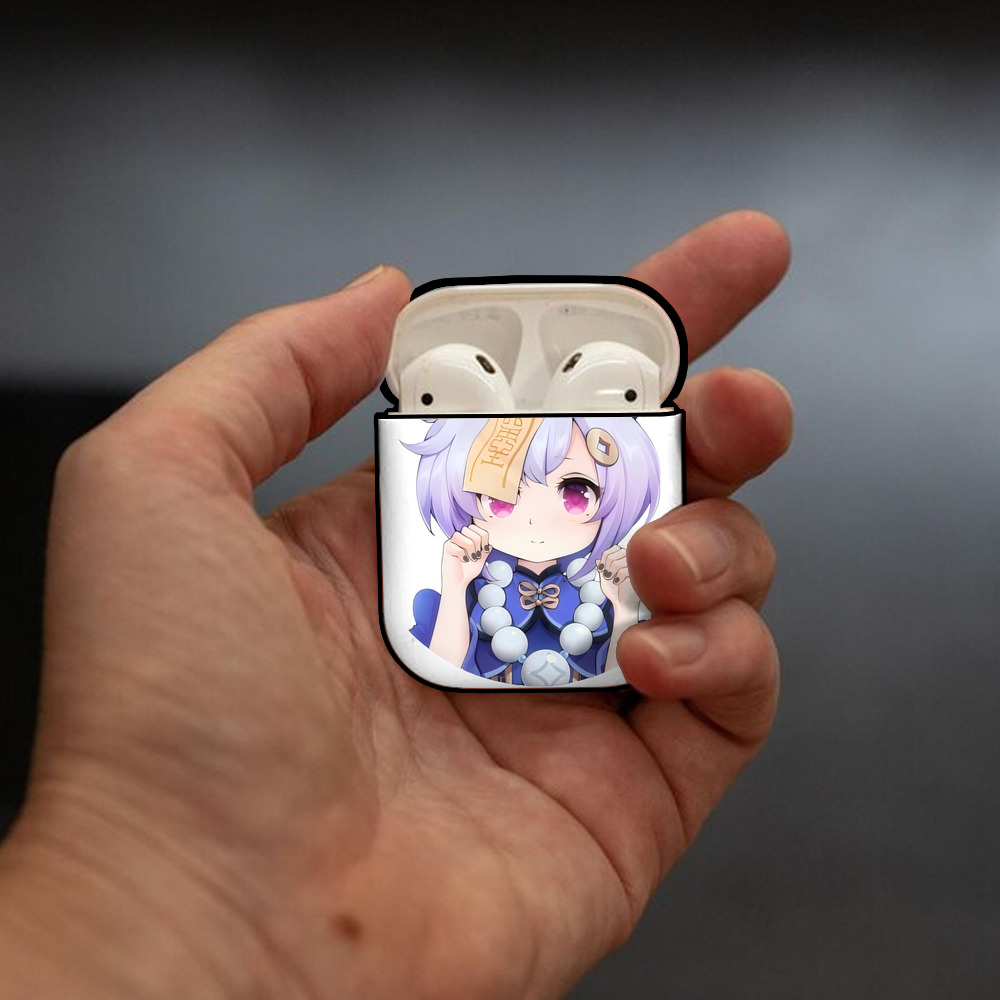 げんし神 七七 なな  genshin Nana AirPods 第2世代保護ケース ハードシェル ブラック 耐衝撃・防指紋・カラビナ付き