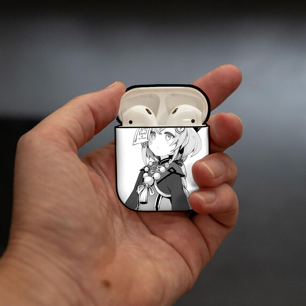 げんし神 七七 なな  genshin Nana AirPods 第2世代保護ケース ハードシェル ブラック 耐衝撃・防指紋・カラビナ付き