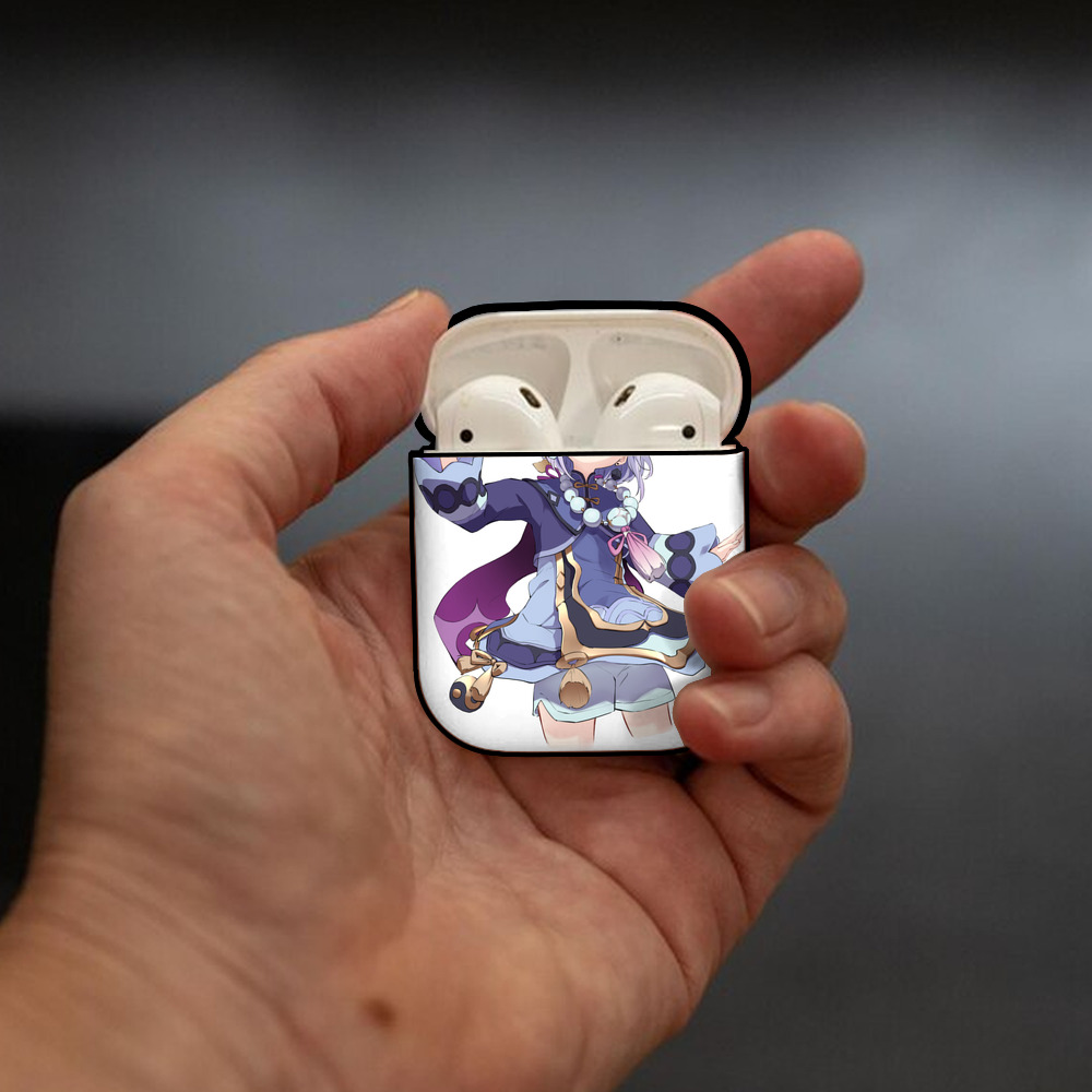 げんし神 七七 なな  genshin Nana AirPods 第2世代保護ケース ハードシェル ブラック 耐衝撃・防指紋・カラビナ付き