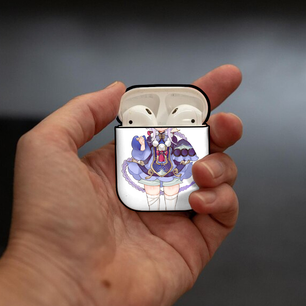 げんし神 七七 なな  genshin Nana AirPods 第2世代保護ケース ハードシェル ブラック 耐衝撃・防指紋・カラビナ付き