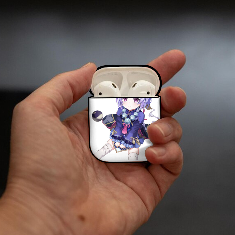 げんし神 七七 なな  genshin Nana AirPods 第2世代保護ケース ハードシェル ブラック 耐衝撃・防指紋・カラビナ付き