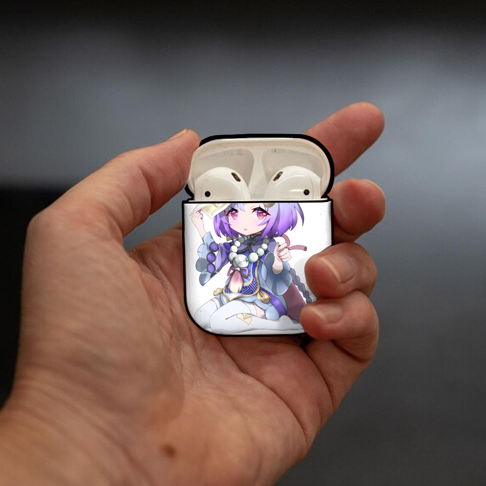 げんし神 七七 なな  genshin Nana AirPods 第2世代保護ケース ハードシェル ブラック 耐衝撃・防指紋・カラビナ付き