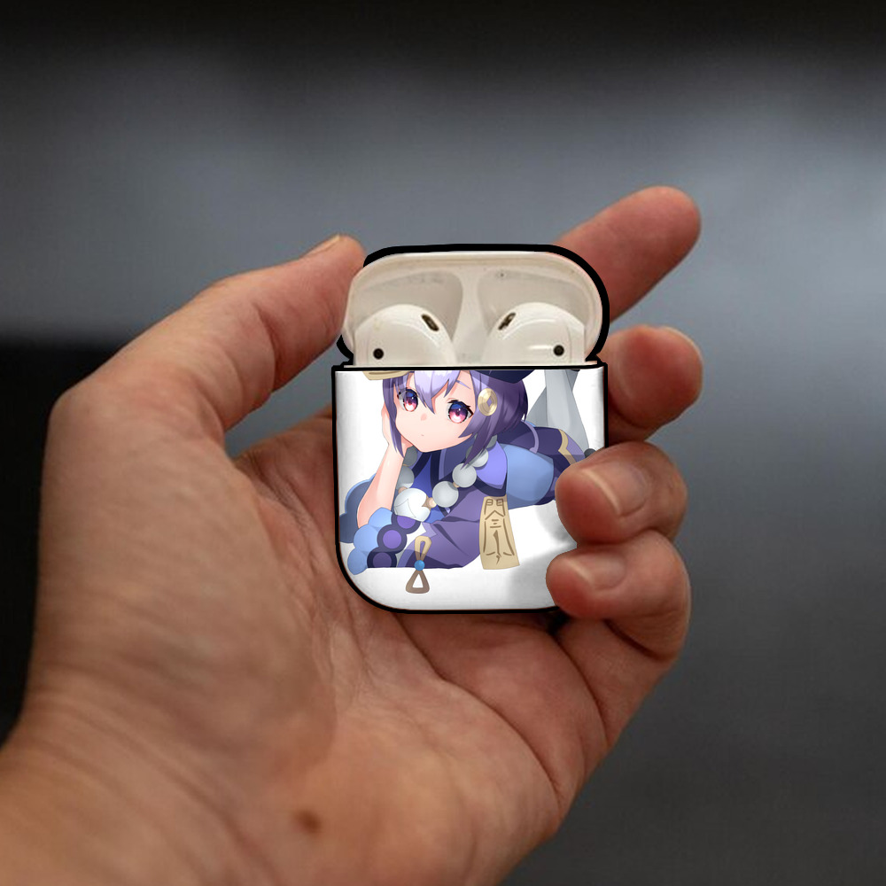 げんし神 七七 なな  genshin Nana AirPods 第2世代保護ケース ハードシェル ブラック 耐衝撃・防指紋・カラビナ付き