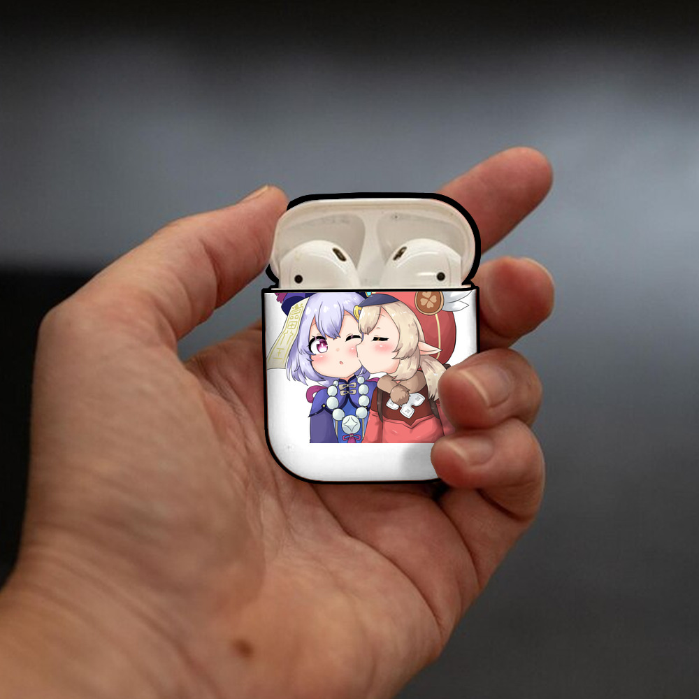 げんし神 七七 なな  genshin Nana AirPods 第2世代保護ケース ハードシェル ブラック 耐衝撃・防指紋・カラビナ付き