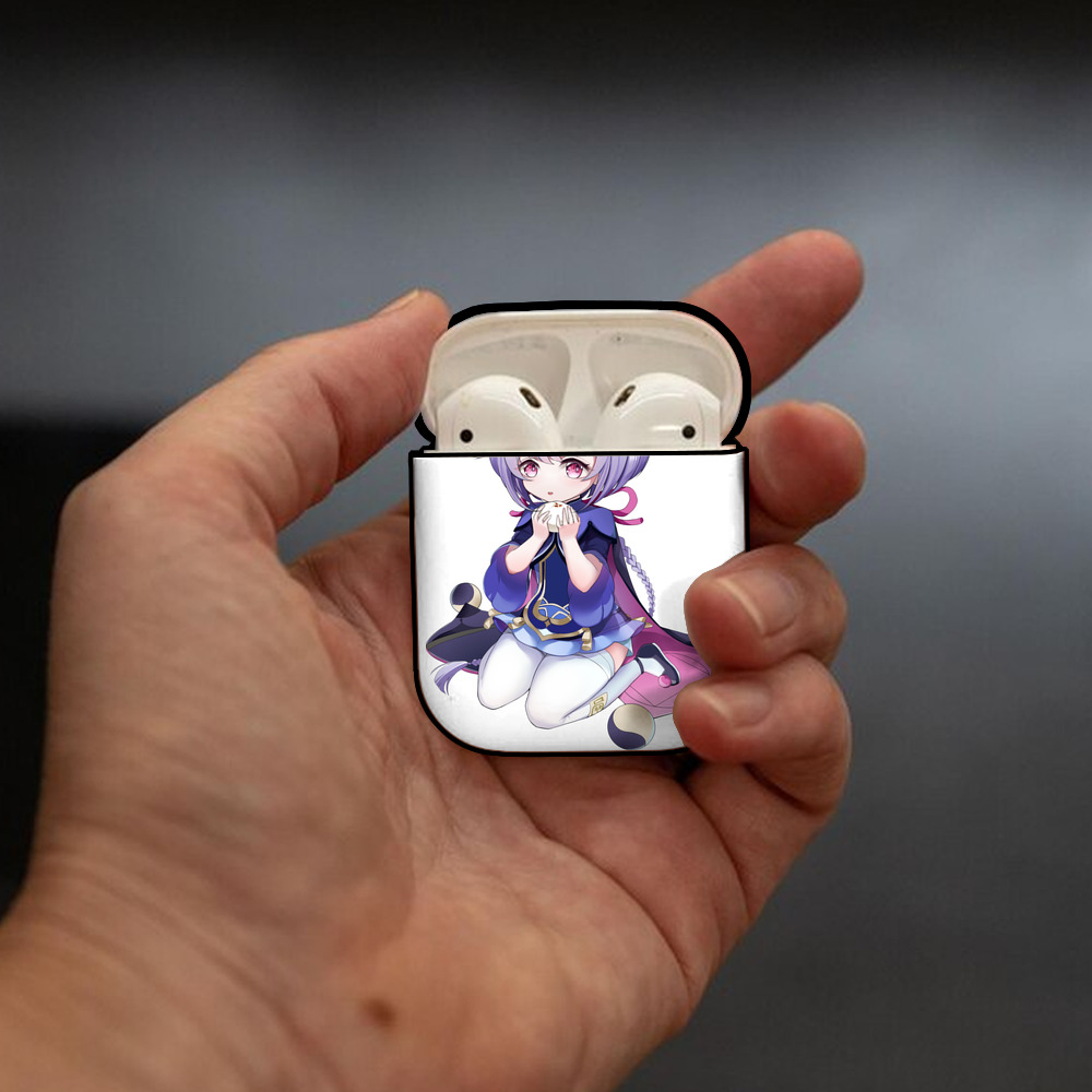 げんし神 七七 なな  genshin Nana AirPods 第2世代保護ケース ハードシェル ブラック 耐衝撃・防指紋・カラビナ付き