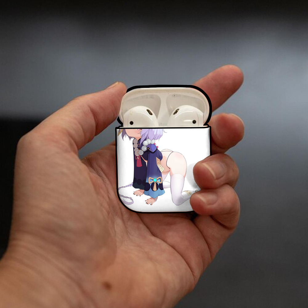 げんし神 七七 なな  genshin Nana AirPods 第2世代保護ケース ハードシェル ブラック 耐衝撃・防指紋・カラビナ付き