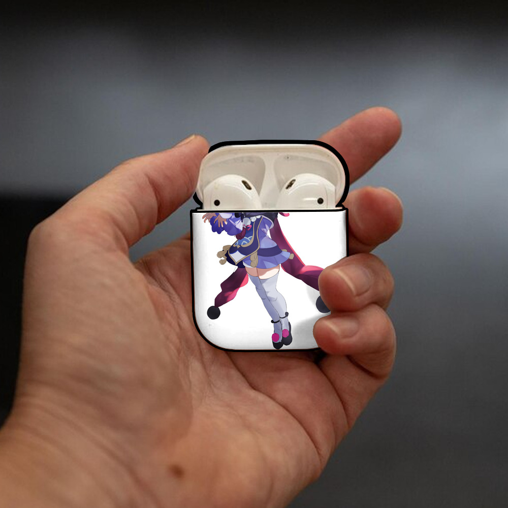 げんし神 七七 なな  genshin Nana AirPods 第2世代保護ケース ハードシェル ブラック 耐衝撃・防指紋・カラビナ付き