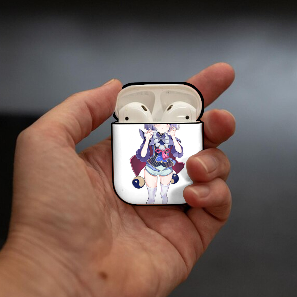 げんし神 七七 なな  genshin Nana AirPods 第2世代保護ケース ハードシェル ブラック 耐衝撃・防指紋・カラビナ付き