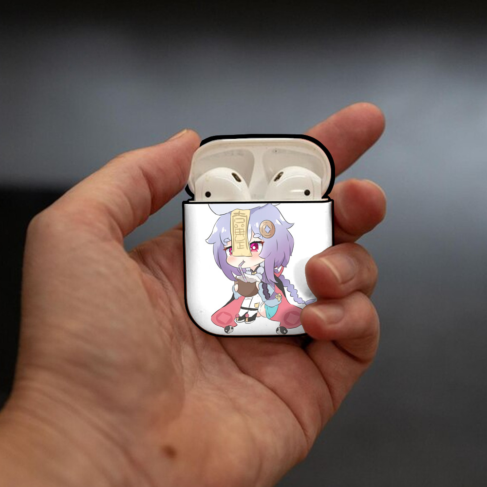 げんし神 七七 なな  genshin Nana AirPods 第2世代保護ケース ハードシェル ブラック 耐衝撃・防指紋・カラビナ付き